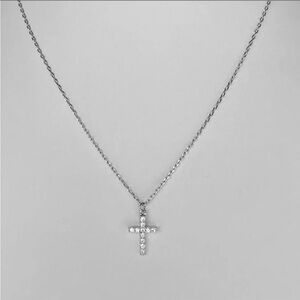Elegant Silver Cross Pendant Necklace